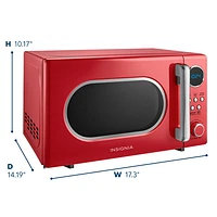 Micro-ondes compact rétro de 0,7 pi³ d'Insignia (NS-MW7RM5-C) - Rouge - Exclusivité de Best Buy