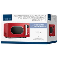 Micro-ondes compact rétro de 0,7 pi³ d'Insignia (NS-MW7RM5-C) - Rouge - Exclusivité de Best Buy