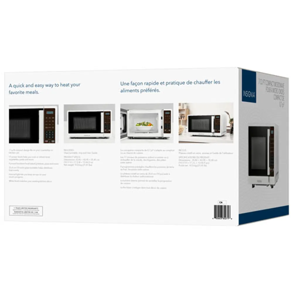 Insignia 0.7 Cu. Ft. Compact Microwave (NS-MW7WH5-C) - White - Only at Best Buy