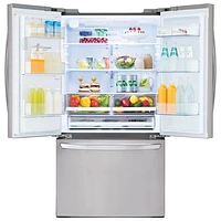 LG 36" 26.2 Cu Ft French Door Refrigerator w/ Water & Ice Dispenser (LFXS26973S) -Smudge Resistant Stainless Steel