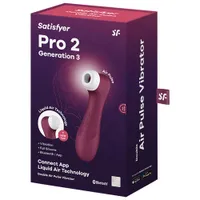 Satisfyer Pro 2 Generation 3 Pleasure Air Stimulator with Bluetooth - Wine Red