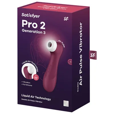 Satisfyer Pro 2 Generation 3 Pleasure Air Stimulator - Wine Red