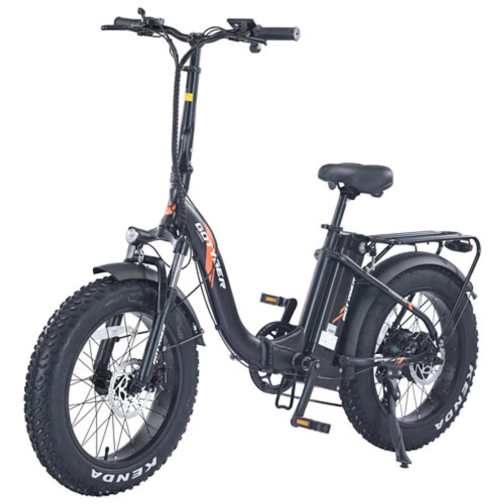 Vélo de transport électrique repliable à cadre bas PowerPath de GoTyger (moteur 500 W/autonomie jusqu'à 45 km) - Noir