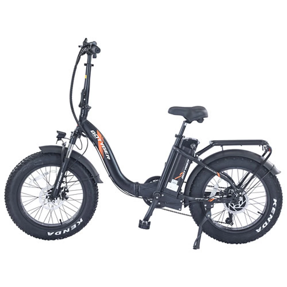 Vélo de transport électrique repliable à cadre bas PowerPath de GoTyger (moteur 500 W/autonomie jusqu'à 45 km) - Noir