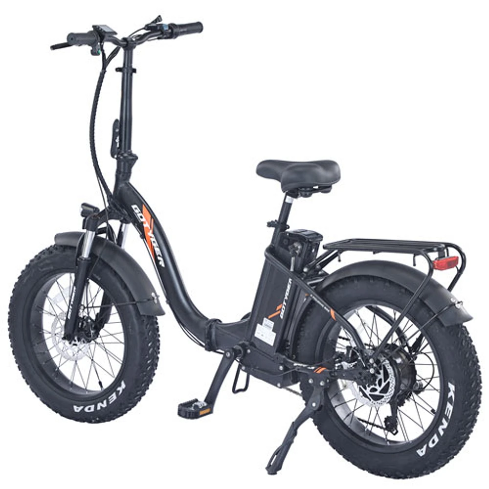 Vélo de transport électrique repliable à cadre bas PowerPath de GoTyger (moteur 500 W/autonomie jusqu'à 45 km) - Noir