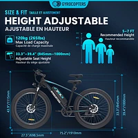 Gyrocopters Zeil Fat-Tire Electric Mountain Bike ( 500W Motor/ 91km Range/ 32km/h Top Speed)