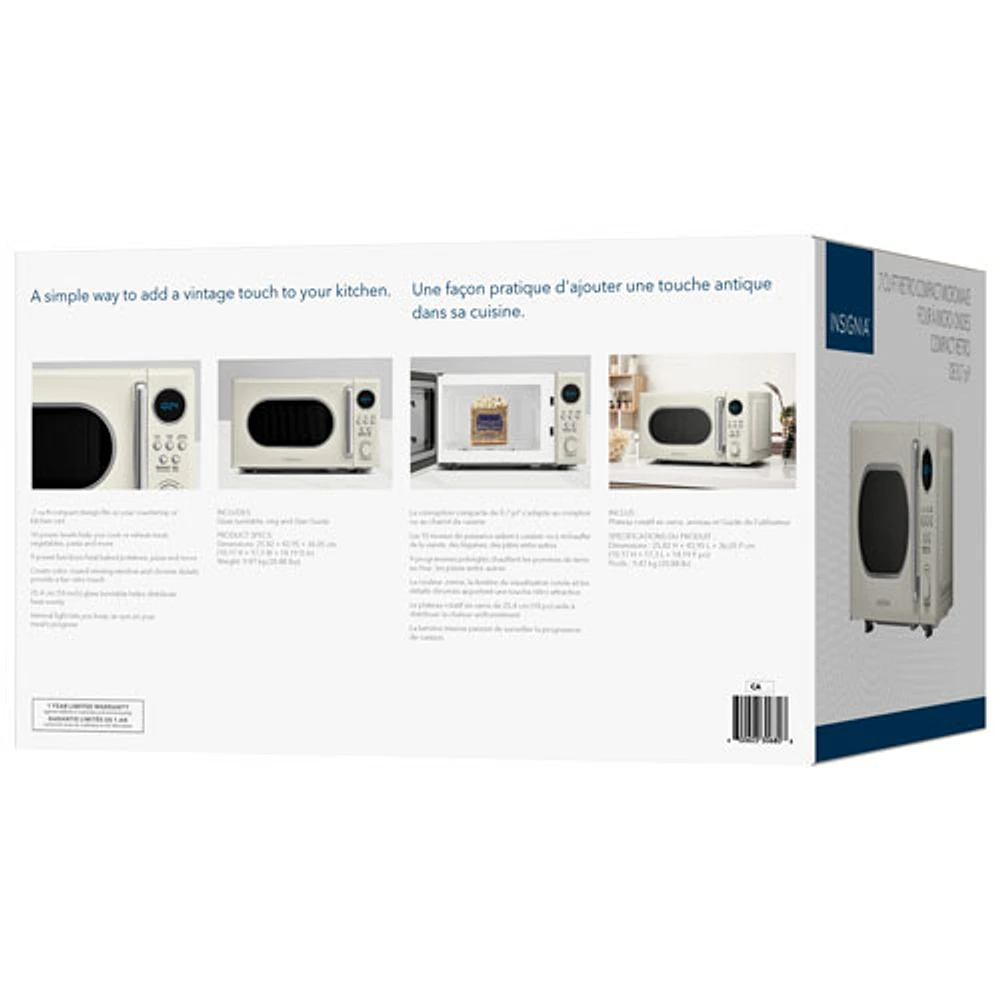 Insignia Retro 0.7 Cu. Ft. Retro Compact Microwave (NS-MW7RM5-C) - Cream - Only at Best Buy