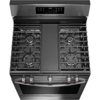 Cuisinière à gaz autonome à convection véritable et friture à air chaud 5,1 pi³ 30 po Gallery de Frigidaire (GCRG3060BD) - Acier inoxydable noir