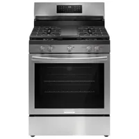 Cuisinière à gaz autonome à convection véritable et friture à air chaud 5,1 pi³ 30 po Gallery de Frigidaire (GCRG3060BF) - Acier inoxydable