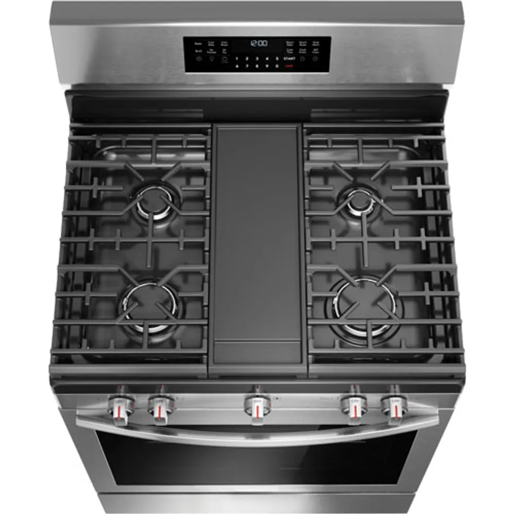 Cuisinière à gaz autonome à convection véritable et friture à air chaud 5,1 pi³ 30 po Gallery de Frigidaire (GCRG3060BF) - Acier inoxydable