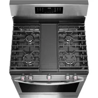 Cuisinière à gaz autonome à convection véritable et friture à air chaud 5,1 pi³ 30 po Gallery de Frigidaire (GCRG3060BF) - Acier inoxydable