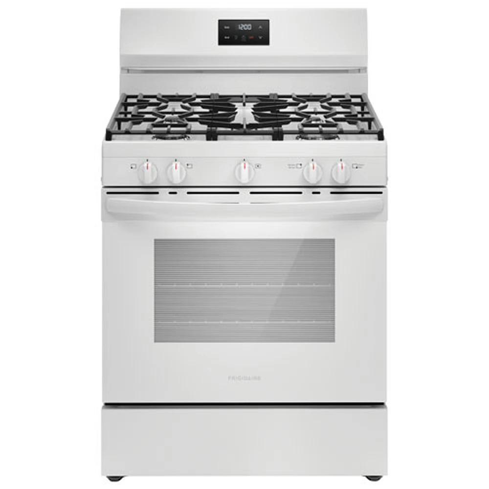 Frigidaire 30" 5.1 Cu. Ft. 5-Burner Freestanding Gas Range (FCRG3052BW) - White