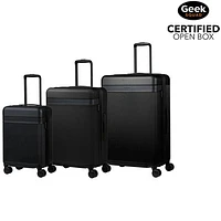 Open Box - Champs Onyx Collection 3-Piece Hard Side Expandable Luggage Set - Black