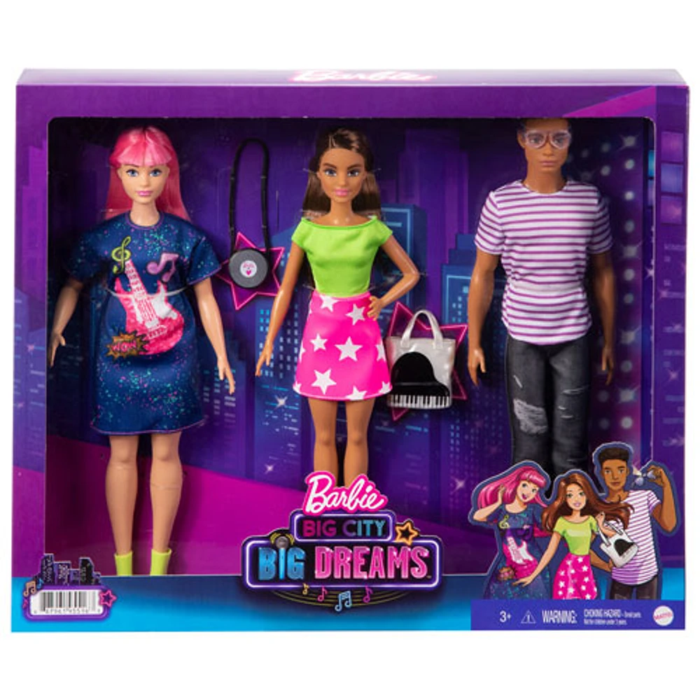 Mattel Barbie: Big City, Big Dreams: Teresa, Daisy & Rafa Dolls Gift Set