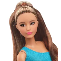 Mattel Barbie Looks Brunette Ponytail & Turquoise/Pink Dress Doll