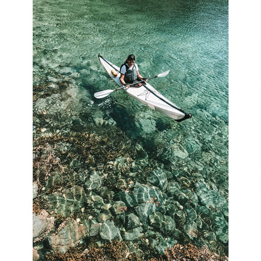Oru Kayak Bay ST 12 ft. Foldable Kayak with Paddle - White