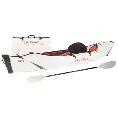 Oru Kayak Inlet 10 ft. Foldable Kayak with Paddle - White