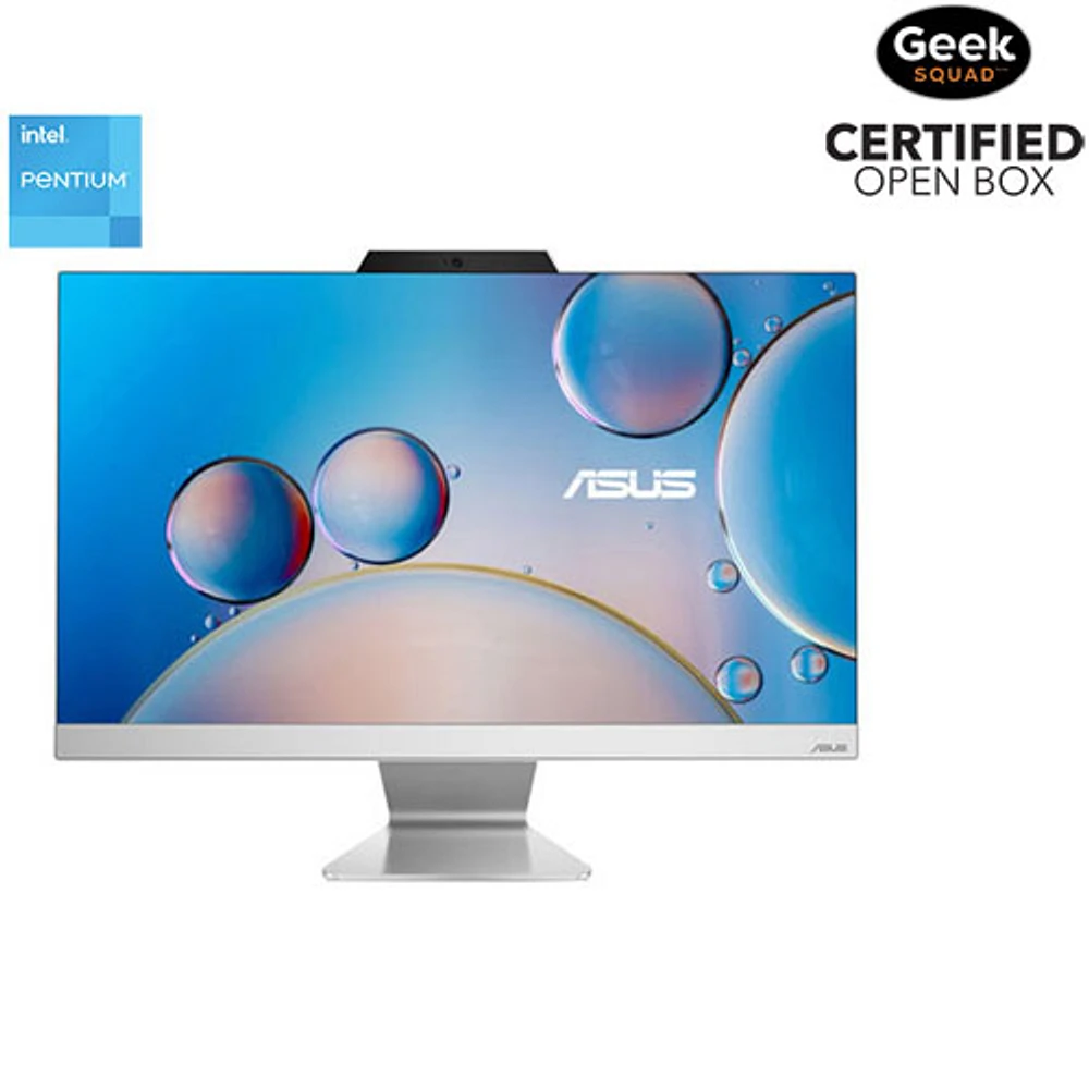 Boîte ouverte - Ordinateur tout-en-un de 23,8 po A3402 d'ASUS - Blanc (Pentium Gold 8505 d'Intel/SSD 512 Go/RAM 8 Go/Windows 11)