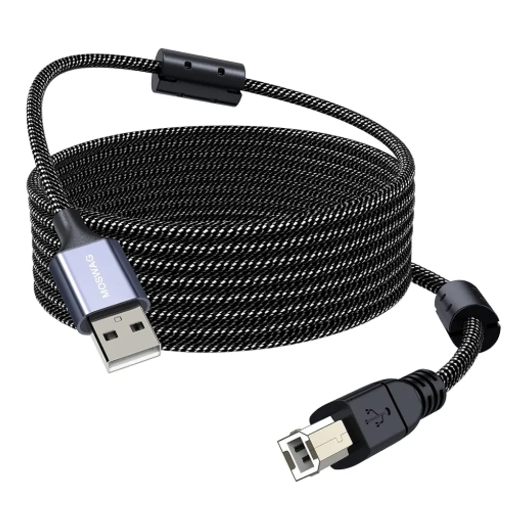 16.4ft (5m) USB 2.0 A/B Cable - Black, USB 2.0 Cables