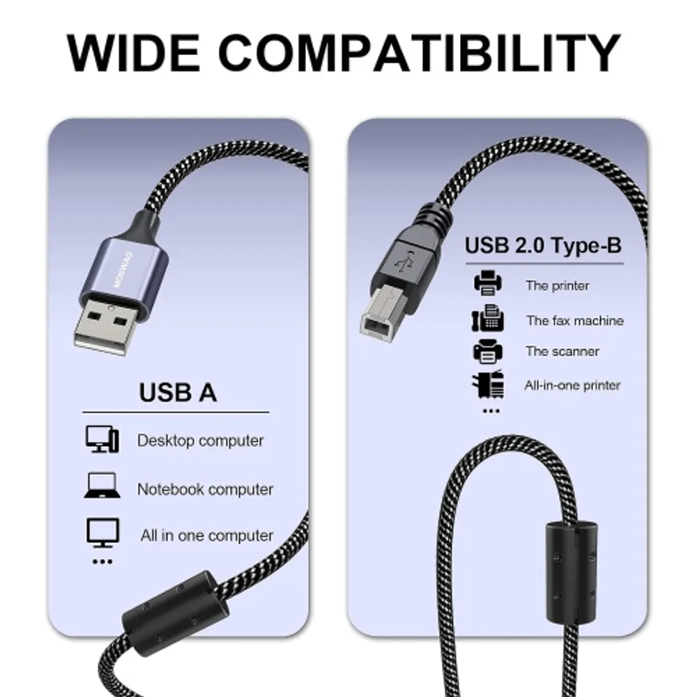 High-quality USB 2.0 A Male to B Male Cable - PrimeCables
