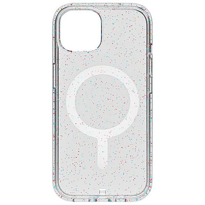 BodyGuardz Carve Fitted Hard Shell Case with MagSafe for iPhone 15 - Silver Sparkle