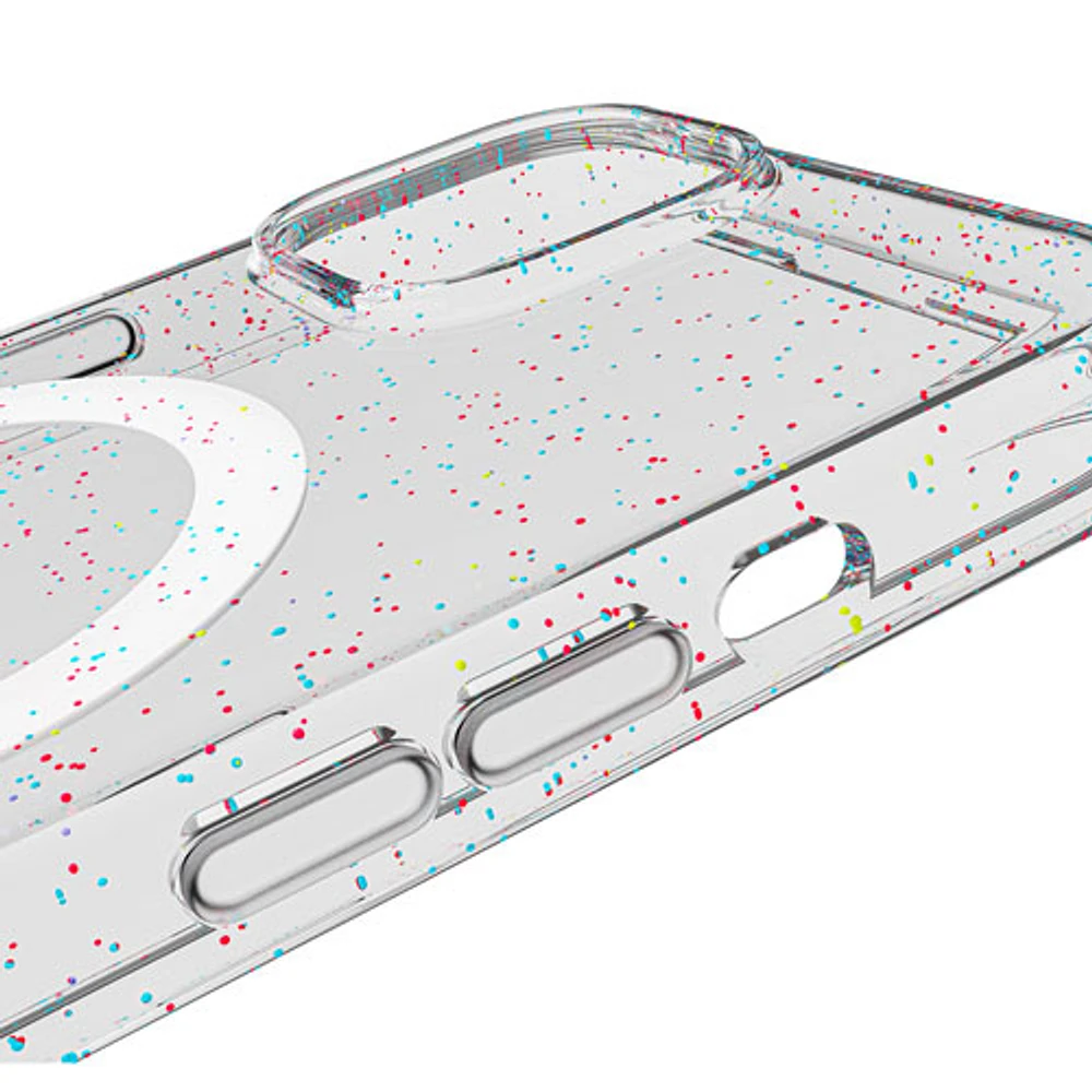 BodyGuardz Carve Fitted Hard Shell Case with MagSafe for iPhone 15 - Silver Sparkle