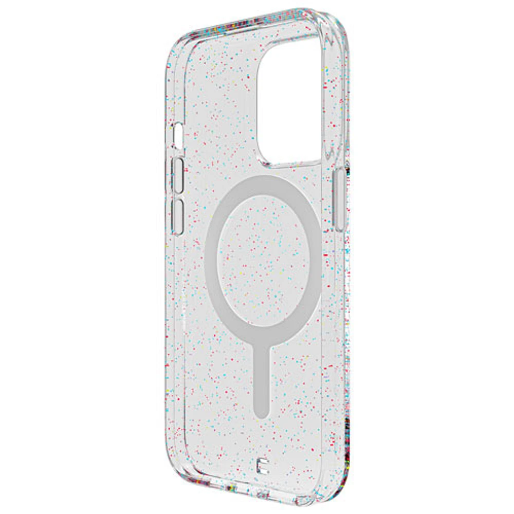 BodyGuardz Carve Fitted Hard Shell Case with MagSafe for iPhone 15 Pro - Silver Sparkle