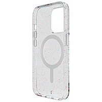 BodyGuardz Carve Fitted Hard Shell Case with MagSafe for iPhone 15 Pro - Silver Sparkle
