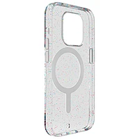BodyGuardz Carve Fitted Hard Shell Case with MagSafe for iPhone 15 Pro - Silver Sparkle