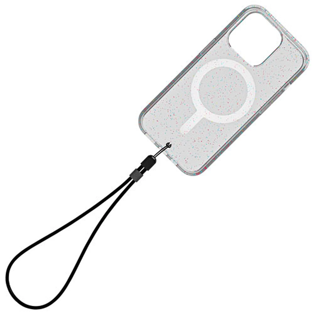 BodyGuardz Carve Fitted Hard Shell Case with MagSafe for iPhone 15 Pro - Silver Sparkle