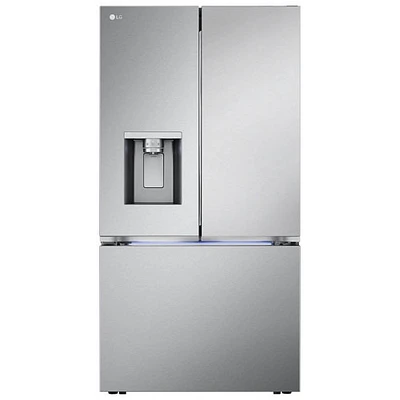 Boîte ouverte - Réfrigérateur intelligent à deux portes et à profondeur de comptoir MAX 26 pi³ 36 po de LG - Inox - Endommagé