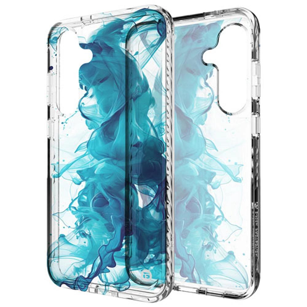 Étui rigide ajusté Topaz de CLCKR pour Galaxy S24+ (Plus) - Bleu/Transparent