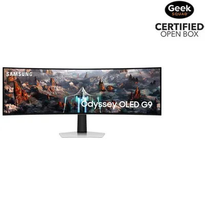Open Box - Samsung Odyssey G9 49" QHD 240Hz 0.03ms GTG Curved OLED Gaming Monitor(LS49CG932SNXZA)- Silver