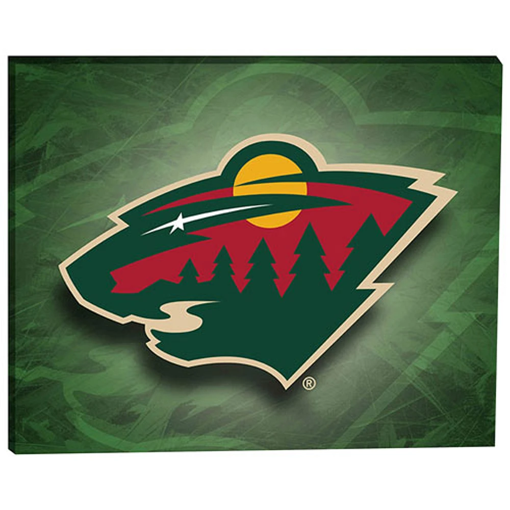 Toile encadrée « Minnesota Wild » de Frameworth (20 x 16 po)