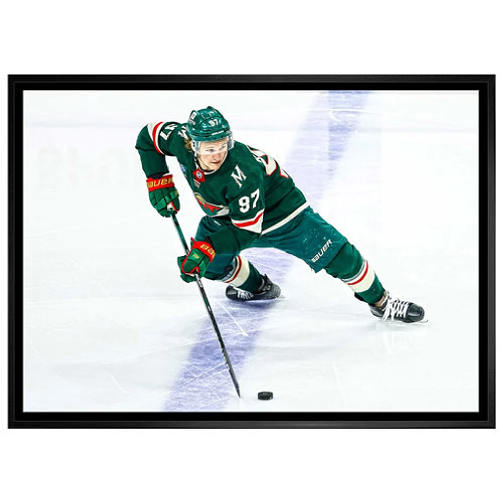 Frameworth Minnesota Wild: Kirill Kaprizov Framed Canvas (31x22")