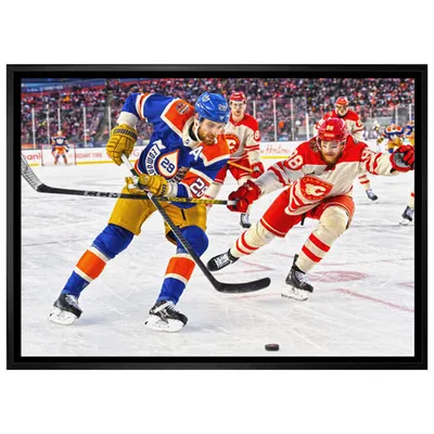 Frameworth Edmonton Oilers: Leon Draisaitl Framed Canvas (22x31")