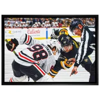 Frameworth Chicago BlackHawks: Connor Bedard vs Crosby Framed Canvas (31x22