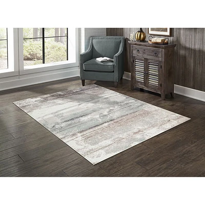 Carpette de 7 x 9 pi Serene Tides - Blanc/Beige