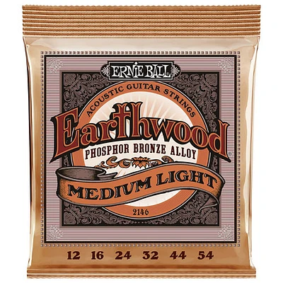 Cordes de guitare acoustique en alliage de bronze phosphoreux 0,012 à 0,054 Earthwood d'Ernie Ball (P02146)