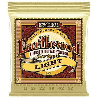 Cordes de guitare acoustique bronze (80/20) 0,011 à 0,052 Earthwood d'Ernie Ball (P02004)