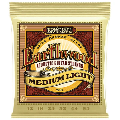 Cordes de guitare acoustique en bronze (80/20) 0,012 à 0,054 Earthwood d'Ernie Ball (P02003)