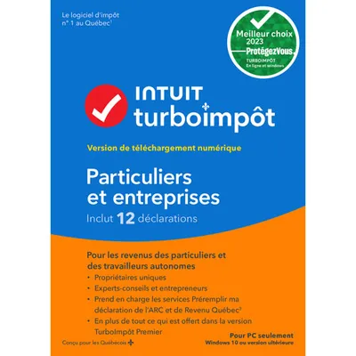 TurboImpôt Home & Business 2023 (PC) - 3 User - 12 Returns - French - Digital Download