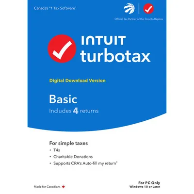 TurboTax Basic 2023 (PC) - 3 User - 4 Returns - English - Digital Download