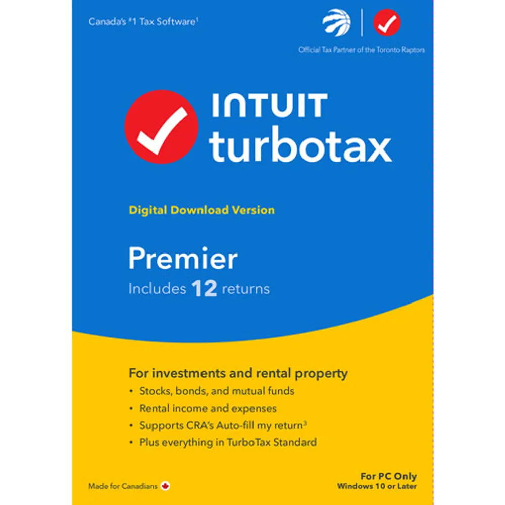 TurboTax Premier 2023 (PC) - 3 User - 12 Returns - English - Digital Download