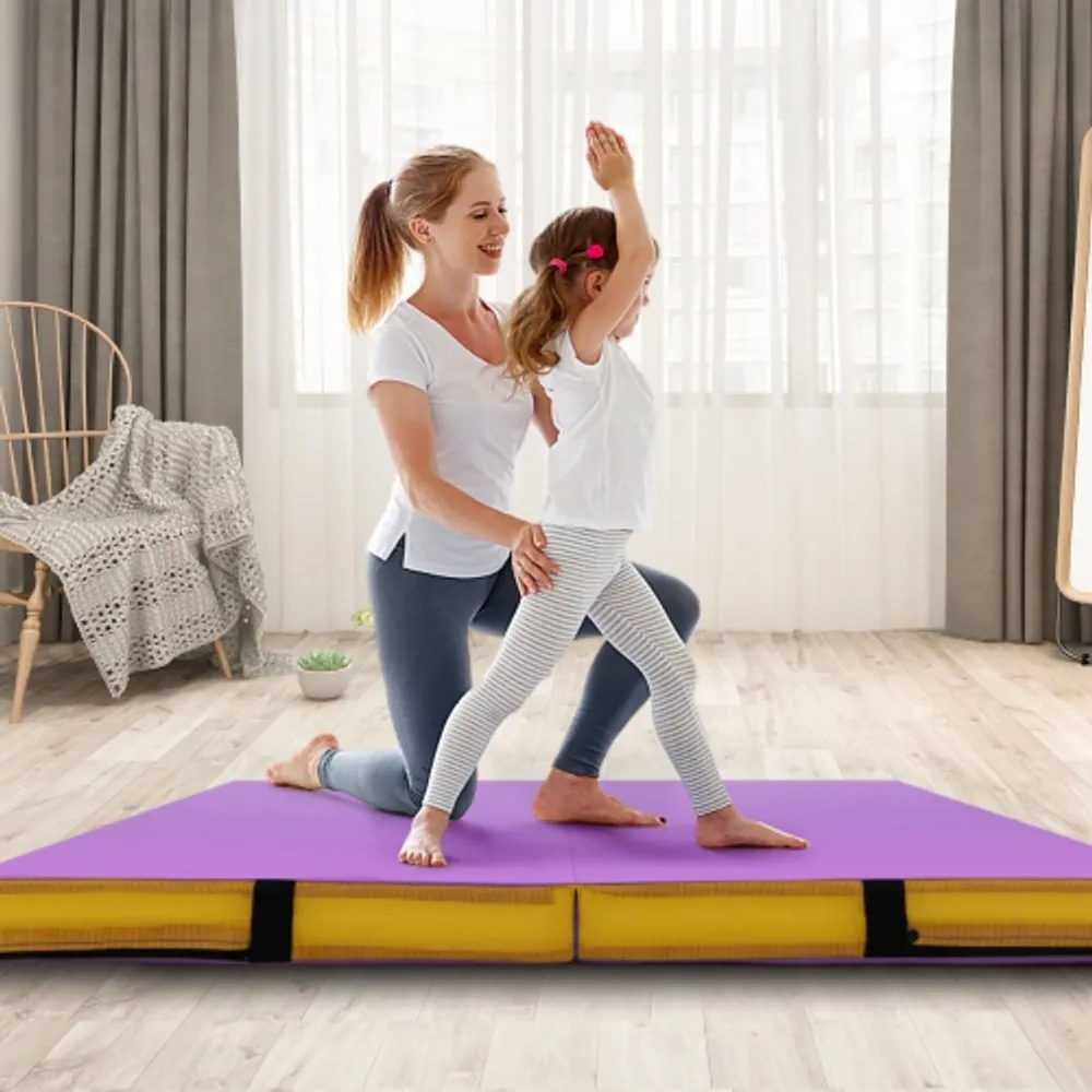 4'x10'x2 Gymnastics Gym Folding Exercise Aerobics Tumbling Yoga