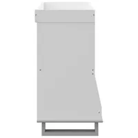 Storkcraft Modern Changing Table with Storage and Removable Topper - White/Pebble Grey