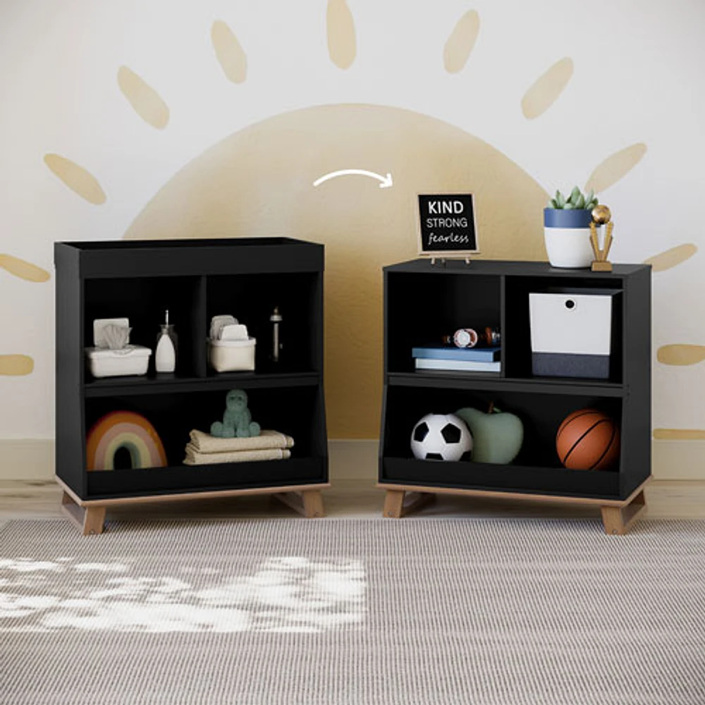 Storkcraft Modern 2-Shelf Changing Table - Black/Vintage Driftwood