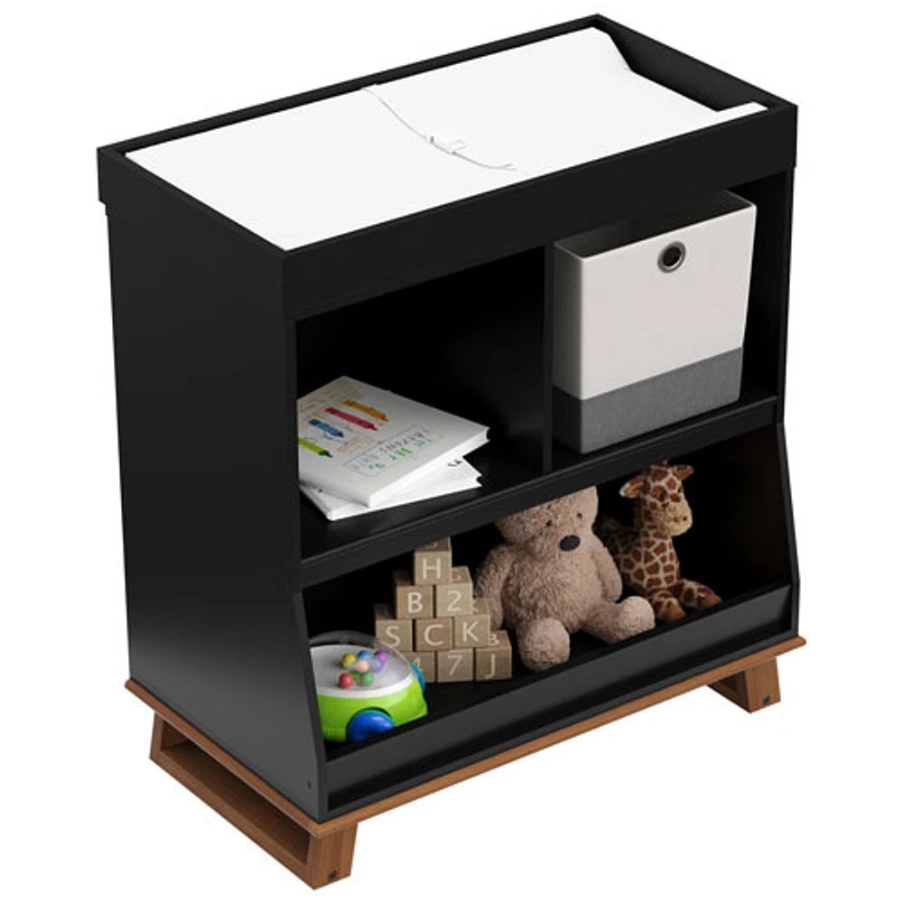 Storkcraft Modern 2-Shelf Changing Table - Black/Vintage Driftwood