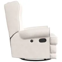 Storkcraft Serenity Wingback Upholstered Reclining Glider with USB Charging Port - Ivory