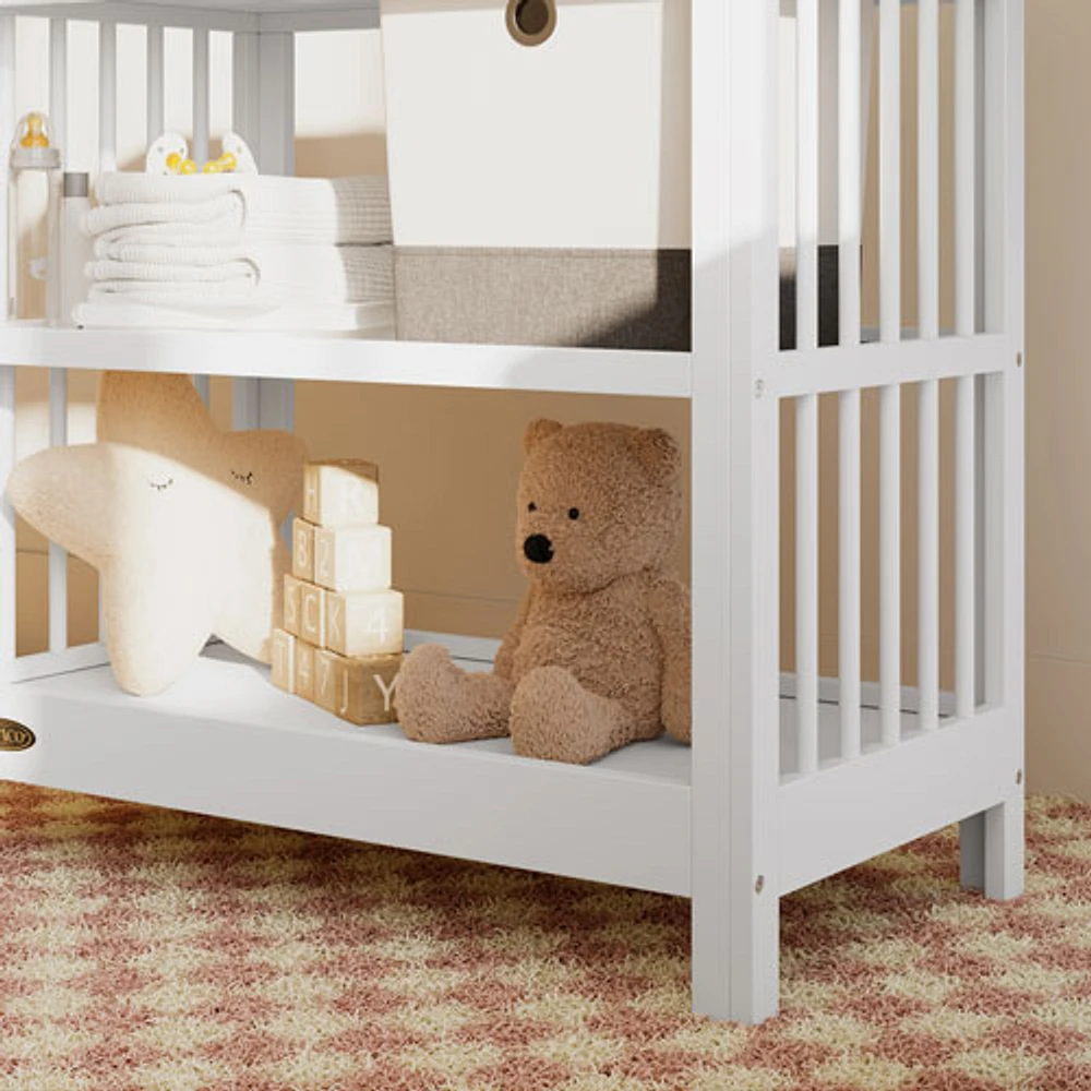 Graco Teddi 2-Shelf Changing Table with Changing Pad - White